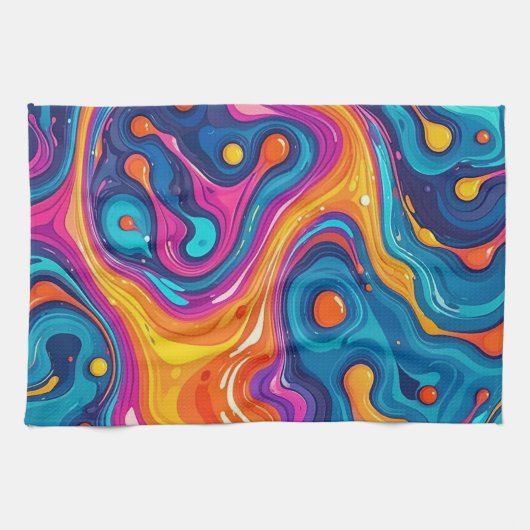 Abstracte oppervlakte kunstwerk 1200 - KItchen Han Theedoek (Horizontaal)