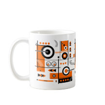 Abstracte Oranje en Black Tech-geïnspireerde Mok