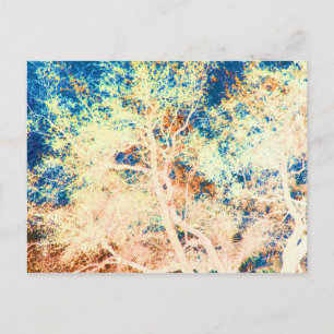 Abstracte oranje en blauwe achtergrond briefkaart