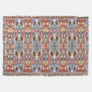 Abstracte Oranje en blauwe symmetrie Deken