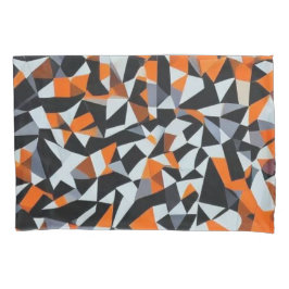 Abstracte Oranje en zwarte geometrische kunst Kussensloop