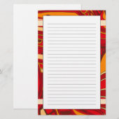 Abstracte Oranje panelen Briefpapier (Voorkant / Achterkant)