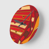 Abstracte Oranje panelen Ronde Klok (Hoek)