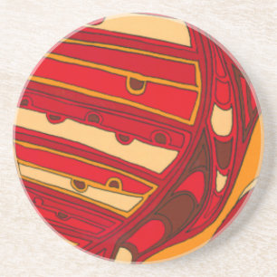 Abstracte Oranje panelen Zandsteen Onderzetter