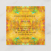 Abstracte Oranje schoonheidslijst Vierkante Visitekaartje (Achterkant)