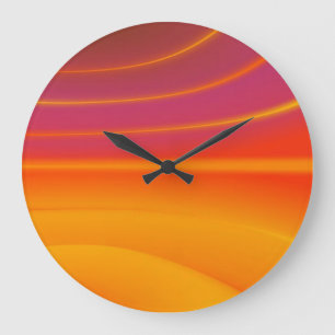 Abstracte oranje wervelronde wandklok grote klok