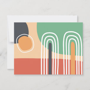 Abstracte organische kunst retro design briefkaart