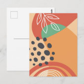 Abstracte organische moderne kunst briefkaart (Voorkant / Achterkant)