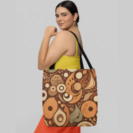 Abstracte organische vormen en patronen in warme a draagtas