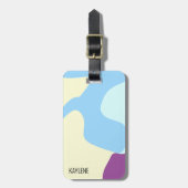 Abstracte organische vormen gepersonaliseerd bagagelabel (Voorkant verticaal)