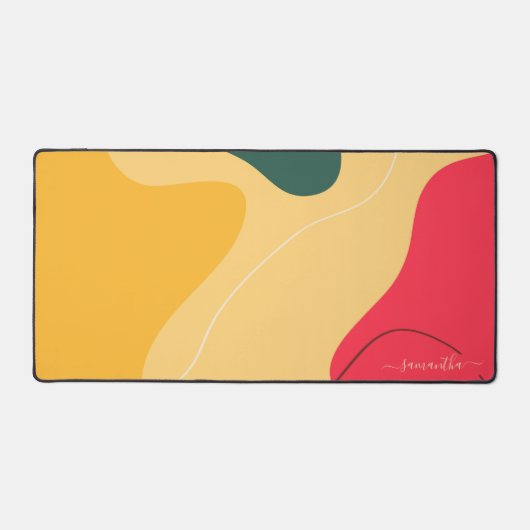 Abstracte organische vormen kalligrafie monogram bureaumat (Voorkant)