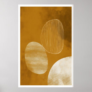 Abstracte organische vormen poster - Minimalistisc
