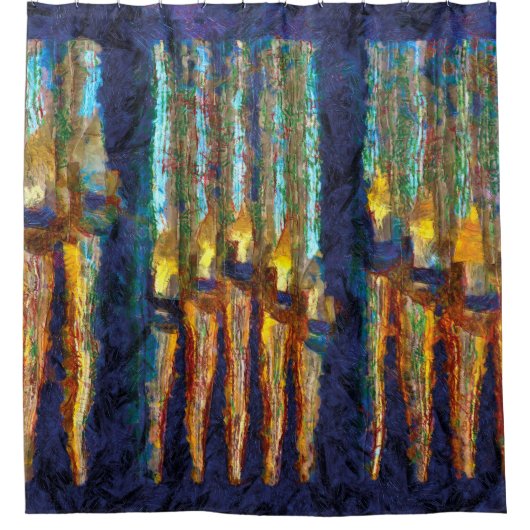 Abstracte orgelpijpen douchegordijn (Voorkant)