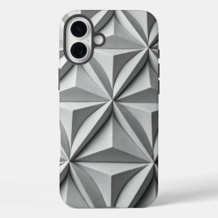 Abstracte origami gevouwen snijlijnen iPhone 16 plus hoesje