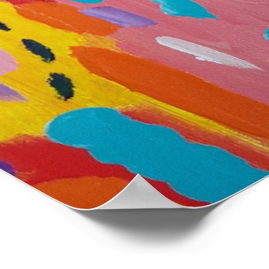 Abstracte oude basiskleuren poster (Hoek)