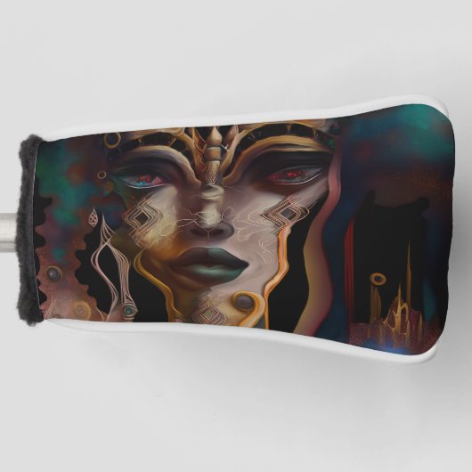 Abstracte Oude Egyptische vrouw Golfheadcover (Voorkant)