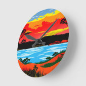 Abstracte Outback Desert Landscape Art #5 Ronde Klok (Hoek)