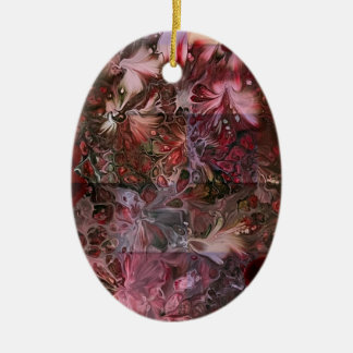 Abstracte ovale kerstornament- effen achterkant keramisch ornament