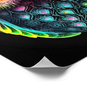 Abstracte Owl in heldere neonkleuren Poster (Hoek)