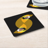 ABSTRACTE OWL VIERKANTE KARTONNEN ONDERZETTER (Schuin)