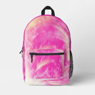 Abstracte Paardebloemen & vuurvliegjes Roze Geel Bedrukte Rugzak