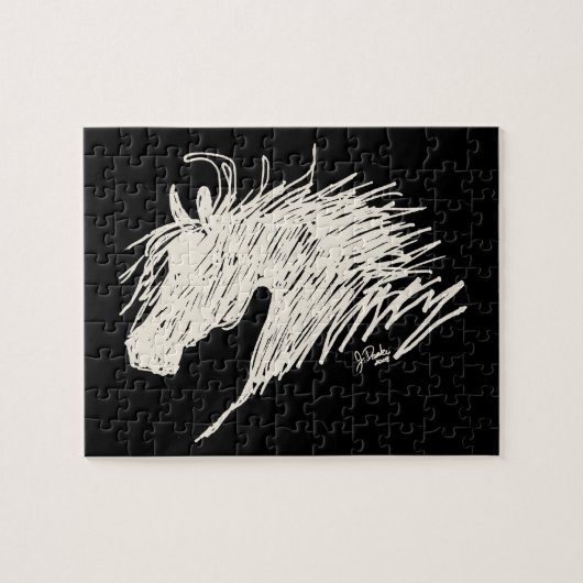 Abstracte paardenkop legpuzzel (Horizontaal)