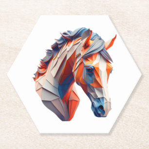 Abstracte Paardenkunst Een kleurrijke twist op Wil Kartonnen Onderzetters