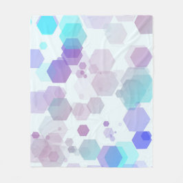 Abstracte paars-blauwe zeshoek - vormpatroon throw fleece deken
