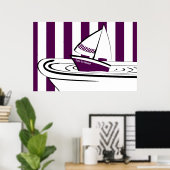 Abstracte Paarse bathtub-Speelgoed Poster (Thuiskantoor)