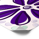 Abstracte Paarse bloemendoodle Poster (Hoek)