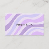 Abstracte Paarse Blue Wavy Stripe Modern Minimalis Visitekaartje (Voorkant)