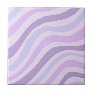 Abstracte Paarse Blue Wavy Stripe Modern Tegeltje