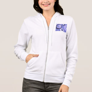 Abstracte paarse cirkels in mid-century geometrisc hoodie