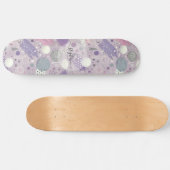 Abstracte Paarse cirkels met verfstrips Accents Skateboard (Horizontaal)