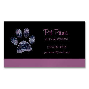 Abstracte Paarse dog Pet Grooming Service Busi Magnetisch Visitekaartje