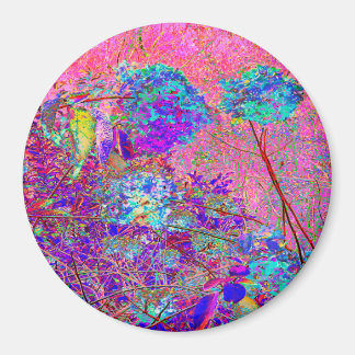 Abstracte Paarse en blauwe hydrangea met magenta Magneet