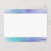 Abstracte Paarse en Blauwe Waterverf Dank U Briefkaart (Achterkant)