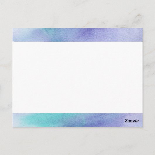 Abstracte Paarse en Blauwe Waterverf Dank U Briefkaart (Achterkant)