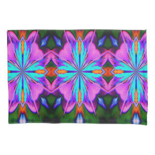 Abstracte Paarse en Turquoise Kaleidoscope Art Kussensloop