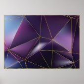 Abstracte paarse geometrie met gouden lijnen poster (Voorkant)