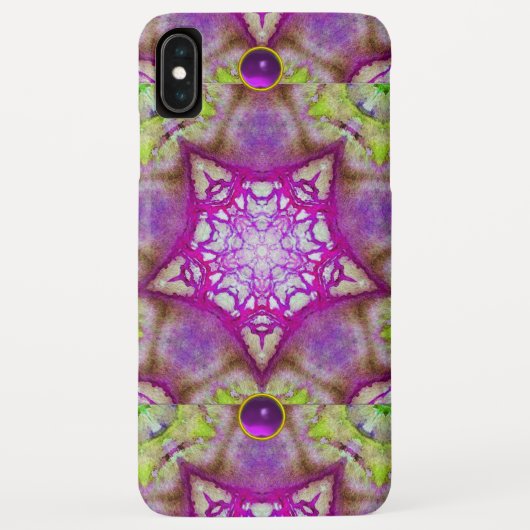 ABSTRACTE PAARSE GREEN FUCHSIA STARS MET GEMSTONEN Case-Mate iPhone CASE (Achterkant)