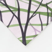 Abstracte paarse groene boomtakken fleece deken (Hoek)