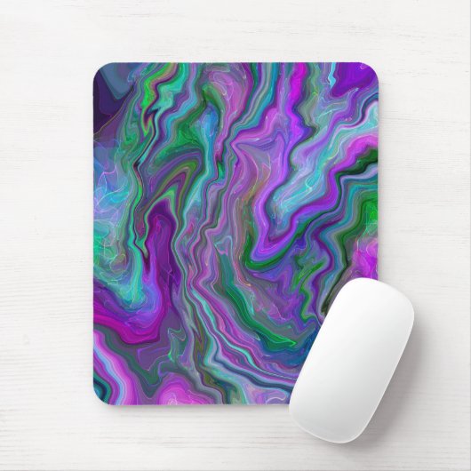 Abstracte Paarse, groene en blauw-vochtige kunst Muismat (Met muis)