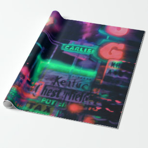 Abstracte Paarse groene rode neon lights Medley Cadeaupapier