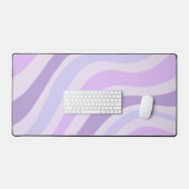 Abstracte Paarse Groovy Stripe Liquid Pattern Bureaumat (Keyboard & Muis)