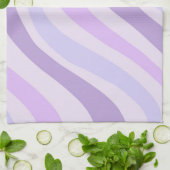 Abstracte Paarse Groovy Stripe Liquid Pattern Theedoek (Gevouwen)
