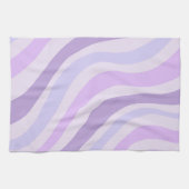 Abstracte Paarse Groovy Stripe Liquid Pattern Theedoek (Horizontaal)