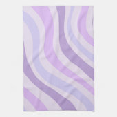 Abstracte Paarse Groovy Stripe Liquid Pattern Theedoek (Verticaal)