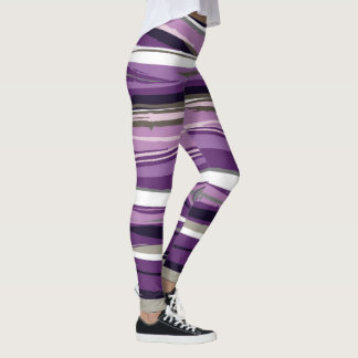 Abstracte Paarse lijnen vormen ontwerp-Leggings Leggings