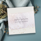 Abstracte Paarse Lila penseel Stoke Monogram Glitt Vierkante Visitekaartje